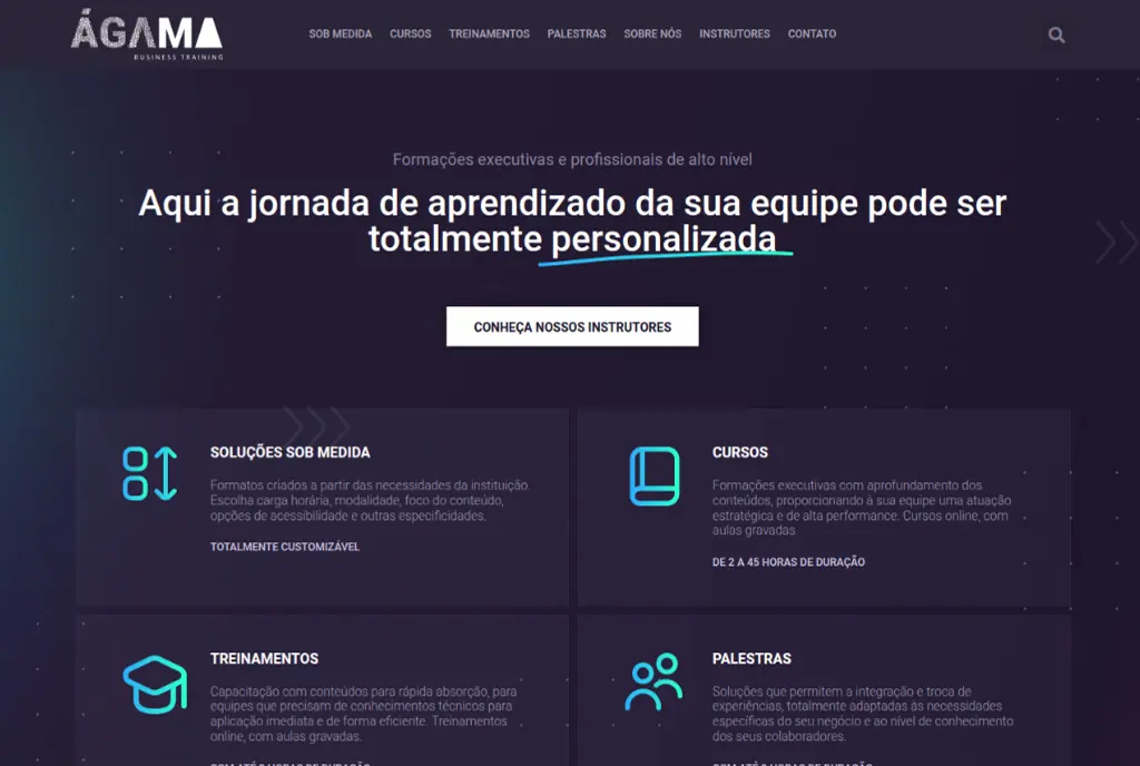 Preview do projeto Agama Business Training