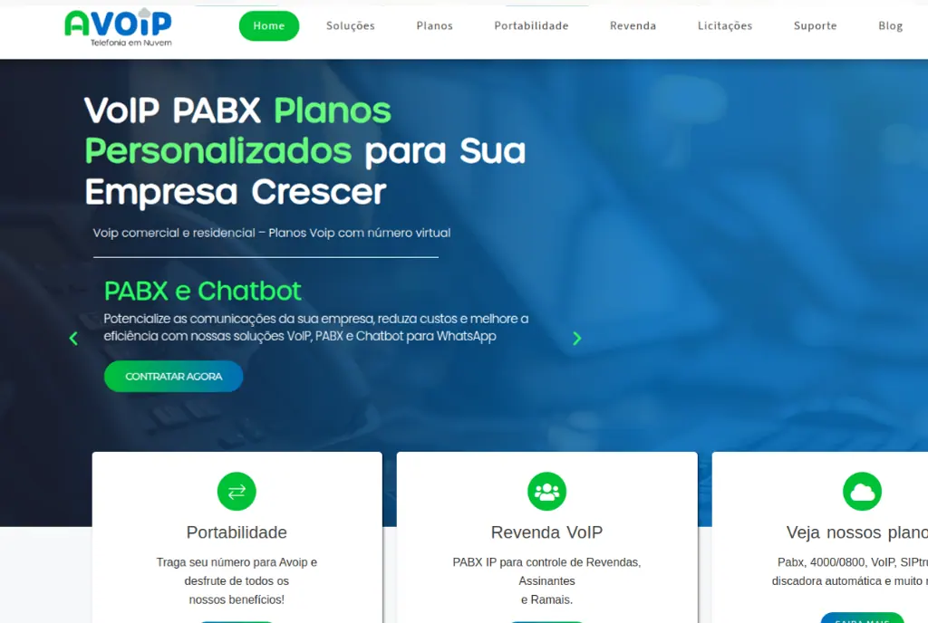 Preview do projeto Avoip Telecom
